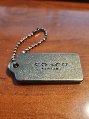 Coach  Gunmetal Dog Tag Hangtag